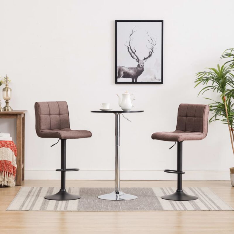 Hommoo Taburetes de cocina 2 unidades tela gris topo Hommoo Taburetes de cocina 2 unidades tela gris topo