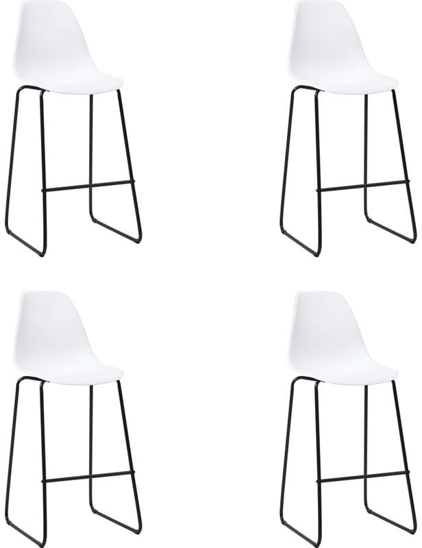Hommoo Taburetes de cocina 4 unidades plástico blanco Hommoo Taburetes de cocina 4 unidades plástico blanco