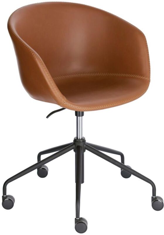 KAVE HOME Silla de escritorio Yvette piel marrón - Kave Home KAVE HOME Silla de escritorio Yvette piel marrón - Kave Home