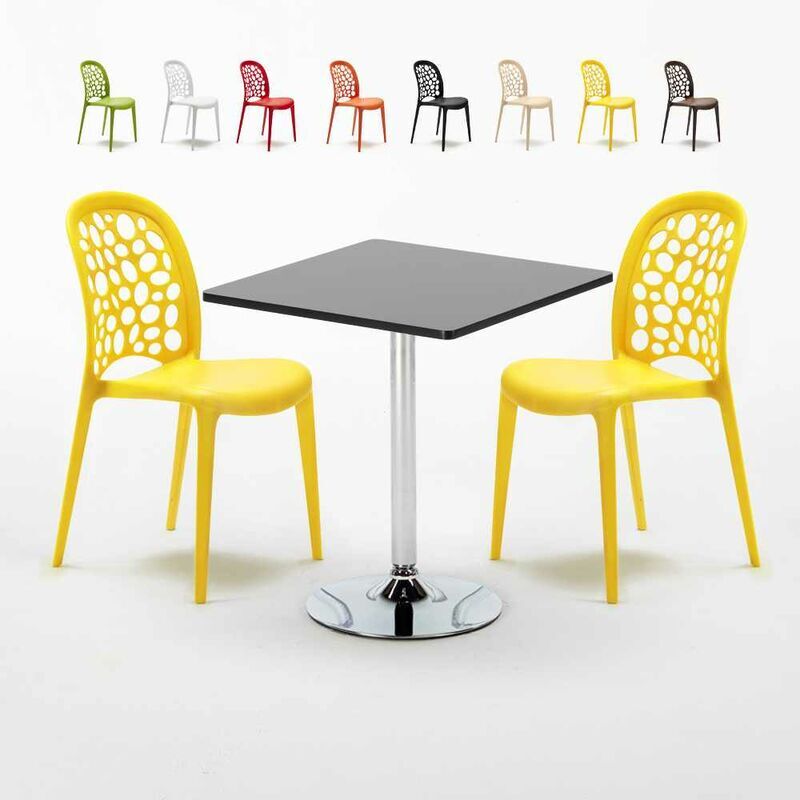 AHD AMAZING HOME DESIGN Mesa Cuadrada Negra Con 2 Sillas De Colores Interior Bar WEDDING Mojito AHD AMAZING HOME DESIGN Mesa Cuadrada Negra Con 2 Sillas De Colores Interior Bar WEDDING Mojito