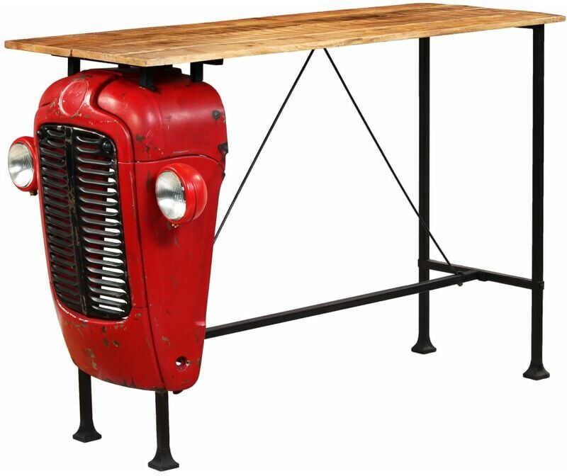 vidaXL Mesa de Bar de Tractor Madera Maciza Mango Roja 60x150x107 cm vidaXL Mesa de Bar de Tractor Madera Maciza Mango Roja 60x150x107 cm
