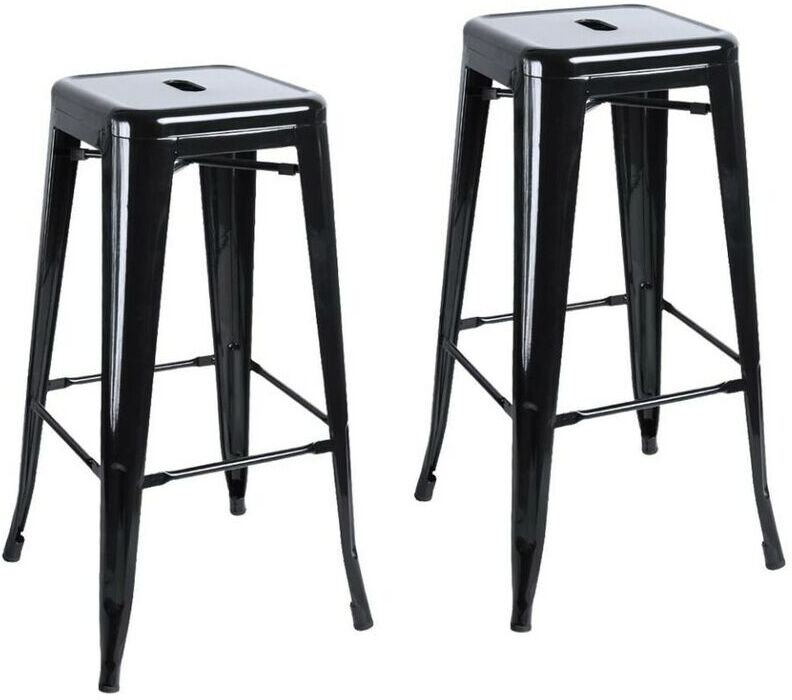 OH LÀ LÀ HOME Pack de Taburetes - Pack 2 Taburetes Industriales de Acero Talix - Negro OH LÀ LÀ HOME Pack de Taburetes - Pack 2 Taburetes Industriales de Acero Talix - Negro