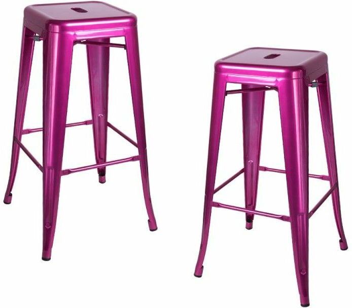 REGALOS MIGUEL Packs Taburetes Altos - Pack 2 Taburetes Torix Metalizados - Rosa REGALOS MIGUEL Packs Taburetes Altos - Pack 2 Taburetes Torix Metalizados - Rosa