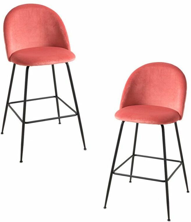 REGALOS MIGUEL Packs Taburetes Altos - Pack 2 Taburetes Vint Terciopelo Alto - Rosa REGALOS MIGUEL Packs Taburetes Altos - Pack 2 Taburetes Vint Terciopelo Alto - Rosa