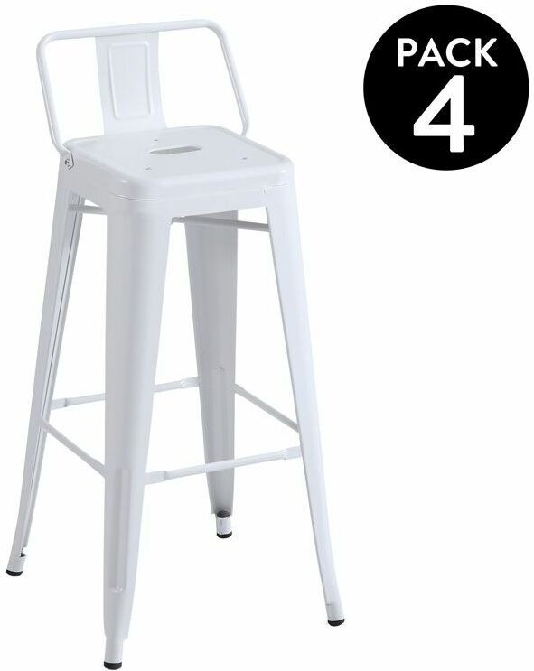 ABECEDARIO Pack 4 taburetes altos TolixBlanco ABECEDARIO Pack 4 taburetes altos TolixBlanco