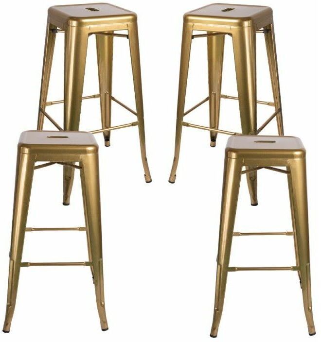 REGALOS MIGUEL Packs Taburetes Altos - Pack 4 Taburetes Torix Metalizados - Oro REGALOS MIGUEL Packs Taburetes Altos - Pack 4 Taburetes Torix Metalizados - Oro