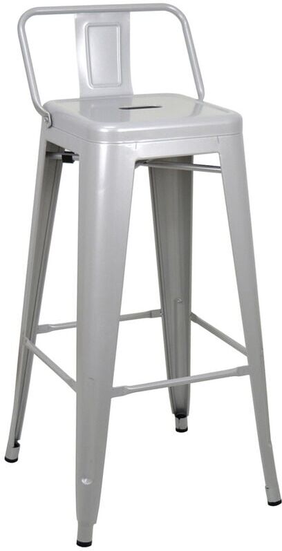 DS MUEBLES Pack 4 taburetes de bar con respaldo Tulio Gris plata. 43X43x93 cm. DS MUEBLES Pack 4 taburetes de bar con respaldo Tulio Gris plata. 43X43x93 cm.