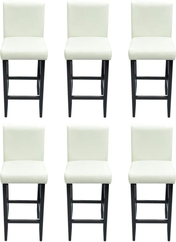 vidaXL Taburetes de cocina 6 unidades cuero artificial blanco - Bianco vidaXL Taburetes de cocina 6 unidades cuero artificial blanco - Bianco