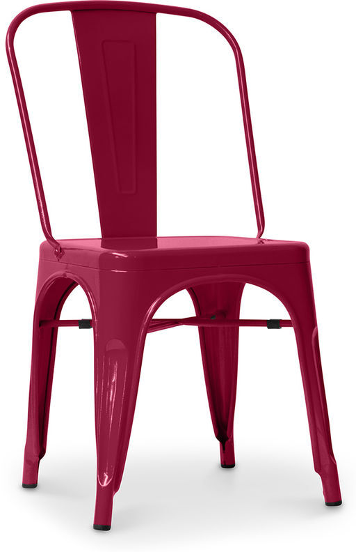 PRIVATEFLOOR Silla estilo Tolix con asiento cuadrada - Nueva edición - Metal Fucsia PRIVATEFLOOR Silla estilo Tolix con asiento cuadrada - Nueva edición - Metal Fucsia