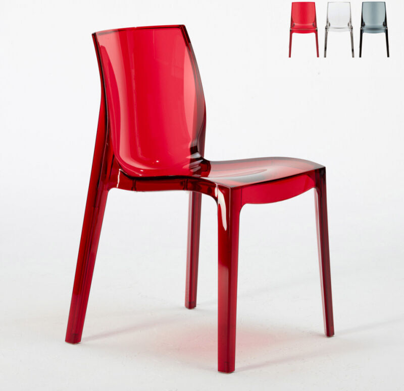 GRAND SOLEIL Silla transparentes cocina bar Femme Fatale Diseño policarbonato   Rojo GRAND SOLEIL Silla transparentes cocina bar Femme Fatale Diseño policarbonato   Rojo