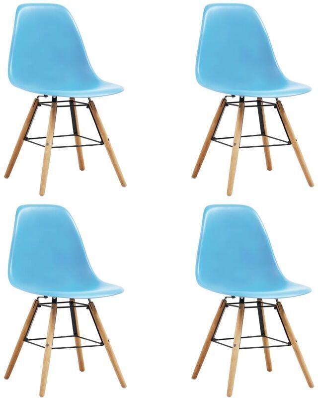 VIDAXL Sillas de Comedor Plástico 4 Unidades Azul - Blu - Vidaxl VIDAXL Sillas de Comedor Plástico 4 Unidades Azul - Blu - Vidaxl
