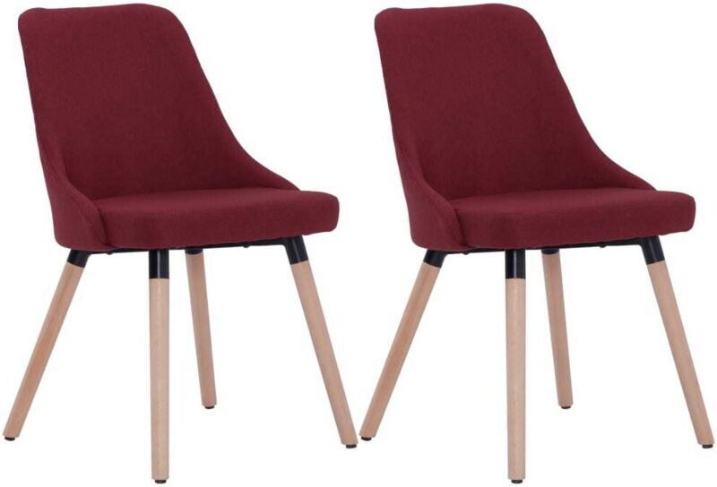 VIDAXL Sillas de Comedor Tela 2 Unidades Vino Tinto - Rosso - Vidaxl VIDAXL Sillas de Comedor Tela 2 Unidades Vino Tinto - Rosso - Vidaxl