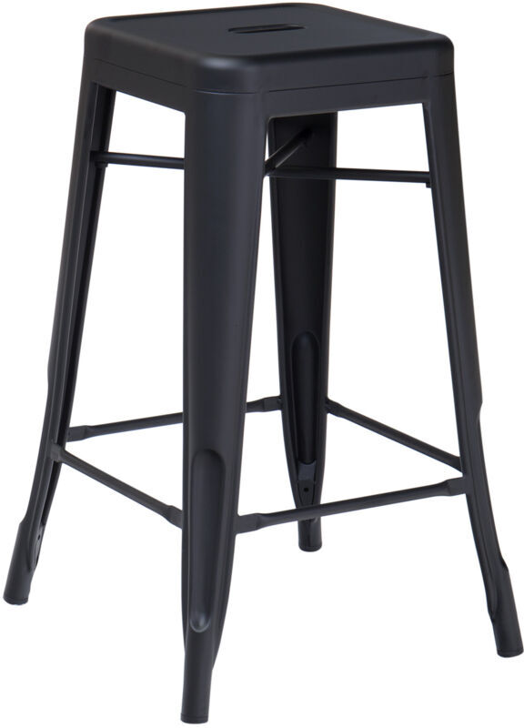 SKLUM Taburete Alto en Acero LIX Mate Acero - Negro ?65 cm SKLUM Taburete Alto en Acero LIX Mate Acero - Negro ?65 cm