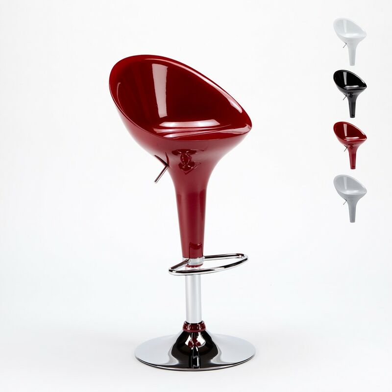 SUPERSTOOL Taburete bar y cocina con península cromado giratorio diseño moderno SUPERSTOOL Taburete bar y cocina con península cromado giratorio diseño moderno