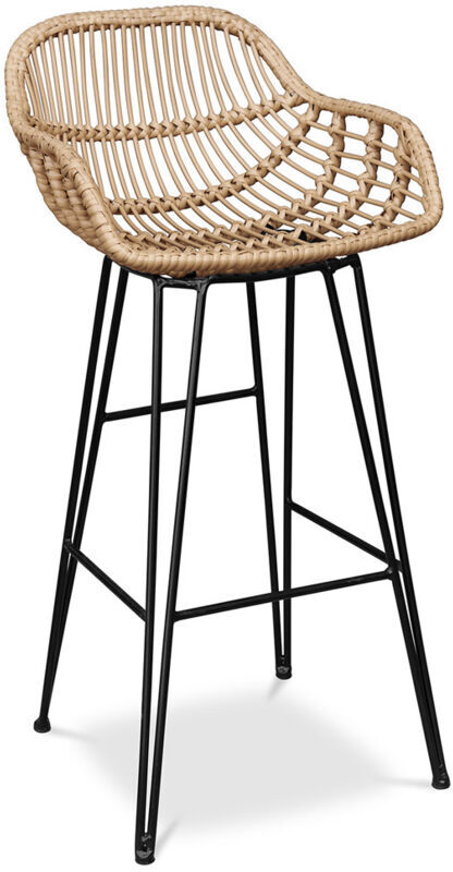 PRIVATEFLOOR Taburete de bar de caña sintética 75cm - Many Madera natural PRIVATEFLOOR Taburete de bar de caña sintética 75cm - Many Madera natural