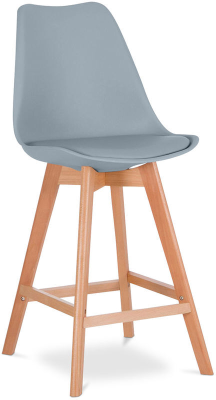 PRIVATEFLOOR Premium Taburete de bar Deswick con cojín diseño escandinavo - Madera PRIVATEFLOOR Premium Taburete de bar Deswick con cojín diseño escandinavo - Madera