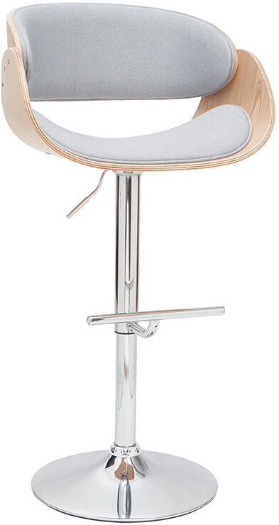 MILIBOO Taburete de bar diseño tejido gris claro y madera clara BENT MILIBOO Taburete de bar diseño tejido gris claro y madera clara BENT