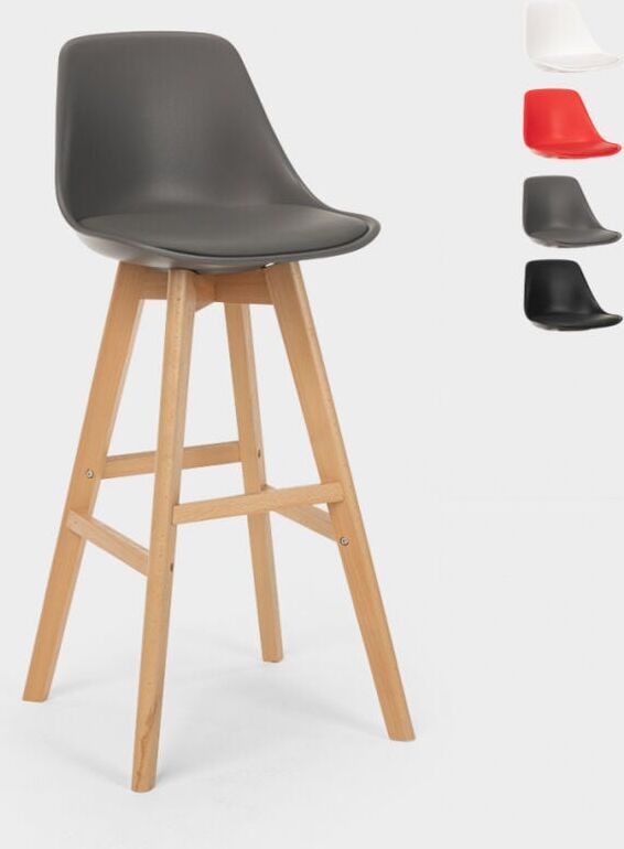 SUPERSTOOL Taburete de bar y cocina de diseño moderno acolchado con patas en SUPERSTOOL Taburete de bar y cocina de diseño moderno acolchado con patas en