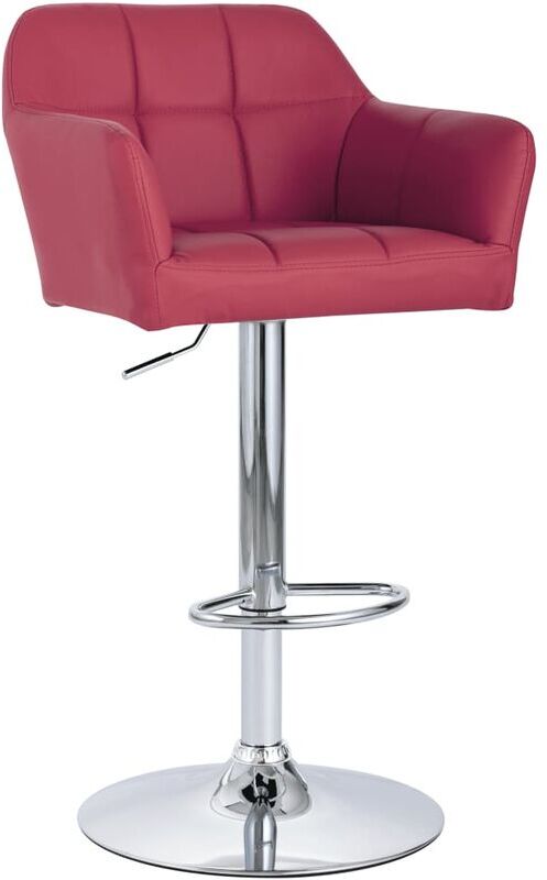 YOUTHUP Taburete de cocina con reposabrazos cuero sintético color vino YOUTHUP Taburete de cocina con reposabrazos cuero sintético color vino