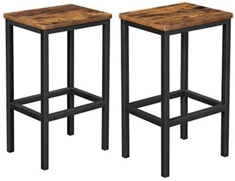 SONGMICS Taburetes de Bar, Juego de 2 Sillas de Bar, Taburetes de Barra de SONGMICS Taburetes de Bar, Juego de 2 Sillas de Bar, Taburetes de Barra de