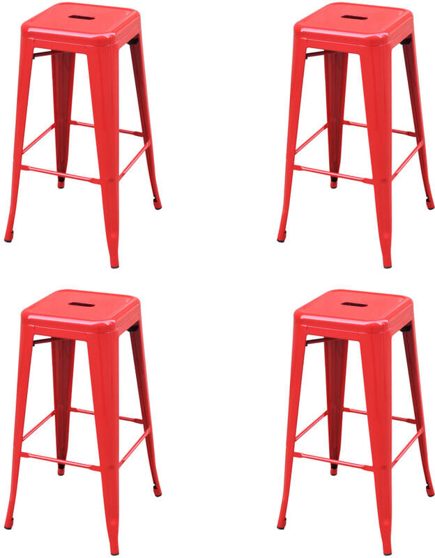 vidaXL Taburetes de Cocina Acero Rojo 4 Unidades - Rosso vidaXL Taburetes de Cocina Acero Rojo 4 Unidades - Rosso