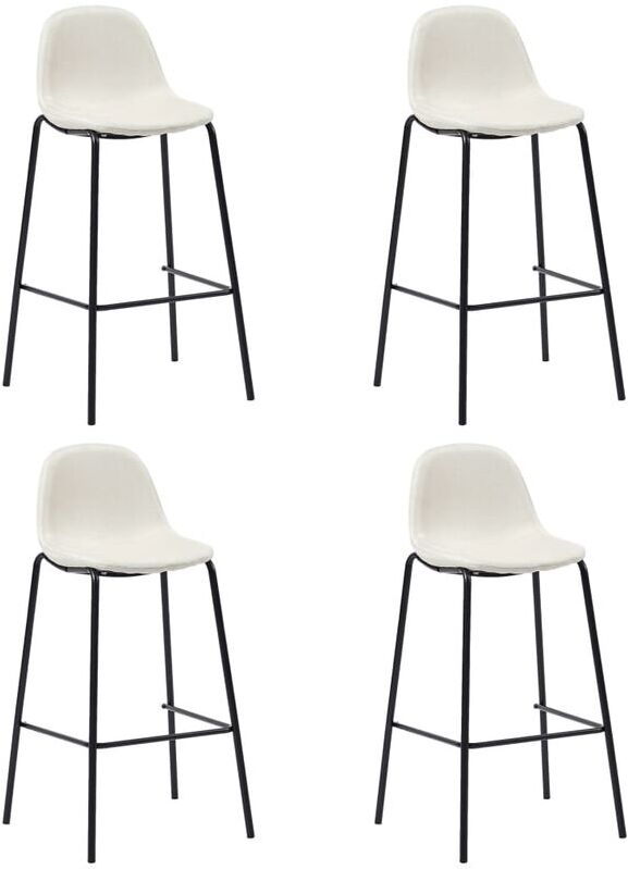 Youthup - Taburetes de cocina 4 unidades tela color crema Youthup - Taburetes de cocina 4 unidades tela color crema