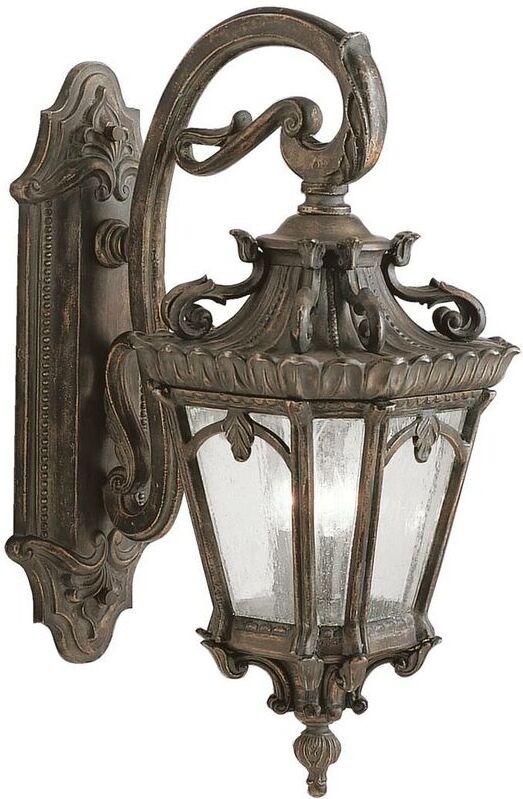 02-ELSTEAD Lámpara de pared Tournai, fundición de aluminio y vidrio, muy grande. 02-ELSTEAD Lámpara de pared Tournai, fundición de aluminio y vidrio, muy grande.