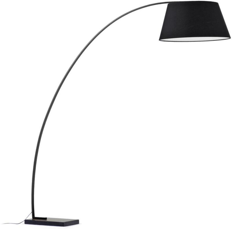 KAVE HOME Lámpara de pie Juhe negra de acero con base de mármol - Kave Home KAVE HOME Lámpara de pie Juhe negra de acero con base de mármol - Kave Home