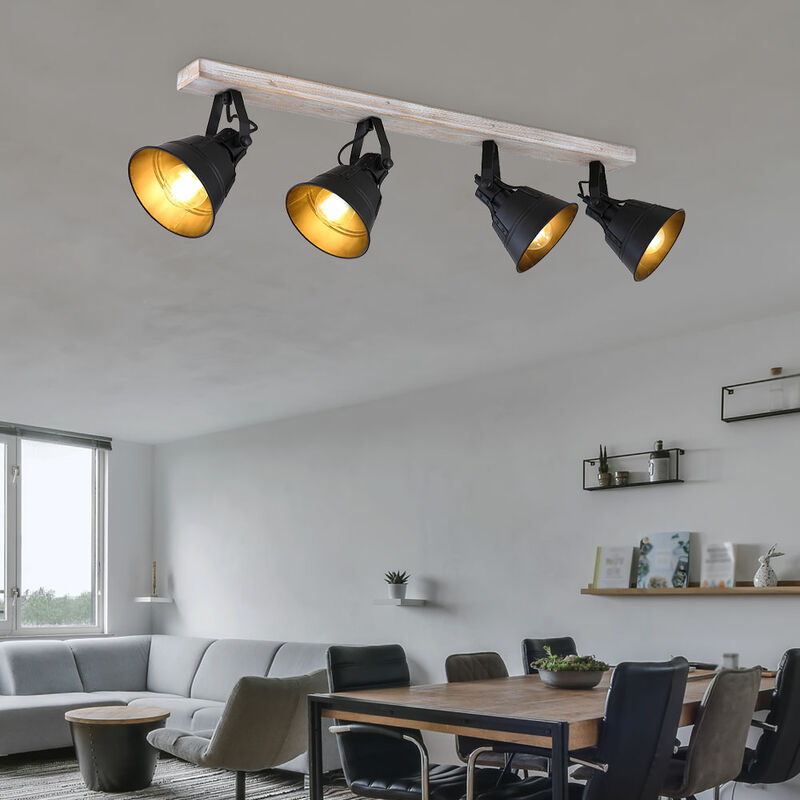 Etc-shop - Lámpara de techo vintage lámpara de madera spot spotbar Etc-shop - Lámpara de techo vintage lámpara de madera spot spotbar