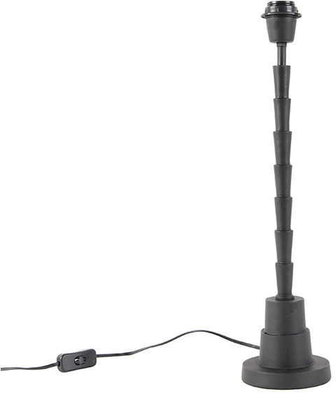 QAZQA Art Déco Lámpara de mesa negra sin pantalla - PISOS Acero QAZQA Art Déco Lámpara de mesa negra sin pantalla - PISOS Acero