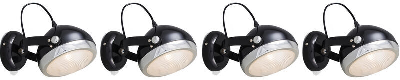 QAZQA Industrial Set de 4 focos negros orientables - BIKER 1 Vidrio QAZQA Industrial Set de 4 focos negros orientables - BIKER 1 Vidrio