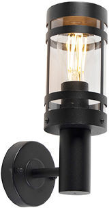 QAZQA Moderno Aplique moderno negro IP44 - GLEAM Acero inoxidable QAZQA Moderno Aplique moderno negro IP44 - GLEAM Acero inoxidable