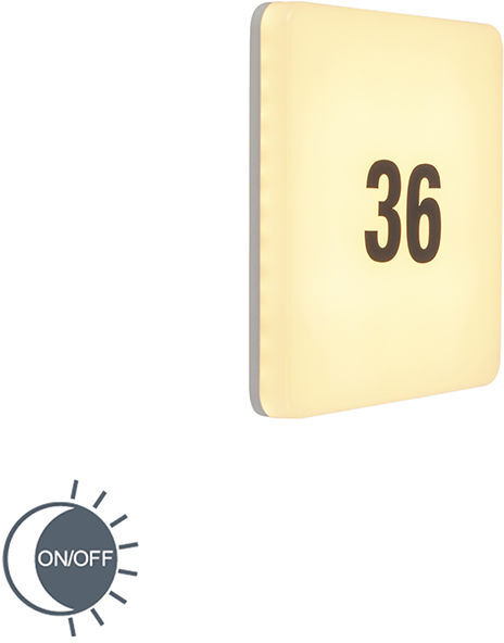 QAZQA Moderno Aplique cuadrado blanco crepuscular LED pegatinas IP65 - PLATER QAZQA Moderno Aplique cuadrado blanco crepuscular LED pegatinas IP65 - PLATER