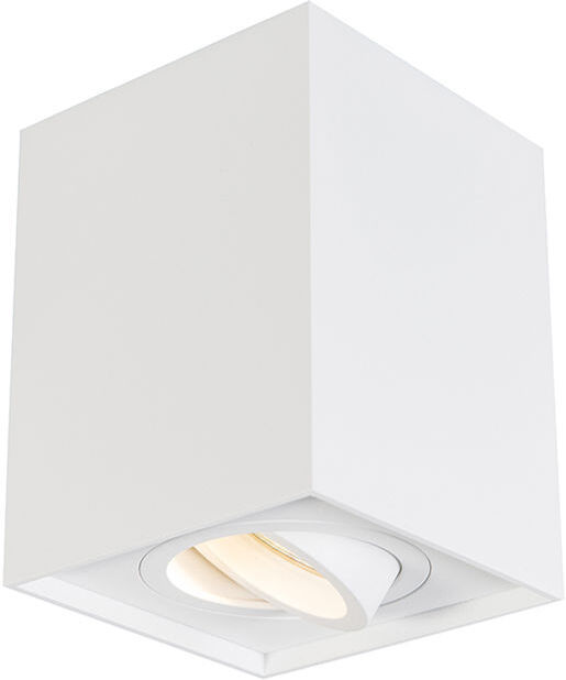 QAZQA + Moderno Foco blanco orientable - QUADRO 1 up Aluminio Cubo QAZQA + Moderno Foco blanco orientable - QUADRO 1 up Aluminio Cubo