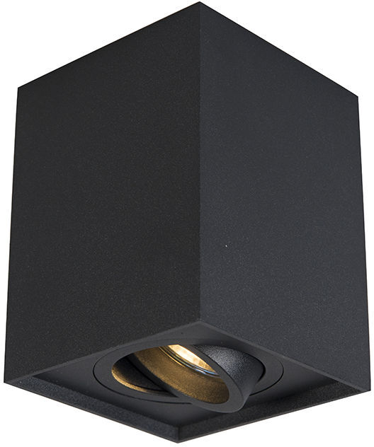 QAZQA + Moderno Foco negro orientable - QUADRO 1 up Acero Cuadrada QAZQA + Moderno Foco negro orientable - QUADRO 1 up Acero Cuadrada
