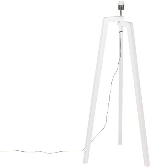 QAZQA Moderno Trípode moderno blanco sin pantalla - PUROS Madera QAZQA Moderno Trípode moderno blanco sin pantalla - PUROS Madera