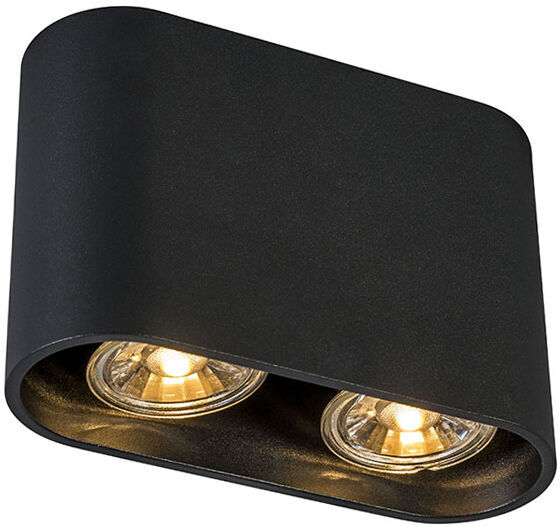 QAZQA Set 2 focos modernos negros - RONDA Duo Adecuado para LED Max. x QAZQA Set 2 focos modernos negros - RONDA Duo Adecuado para LED Max. x