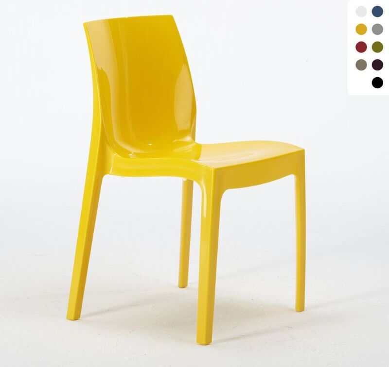 GRAND SOLEIL Stock 18 Sillas Ice de Polipropileno para Restaurante y Bar   Amarillo GRAND SOLEIL Stock 18 Sillas Ice de Polipropileno para Restaurante y Bar   Amarillo