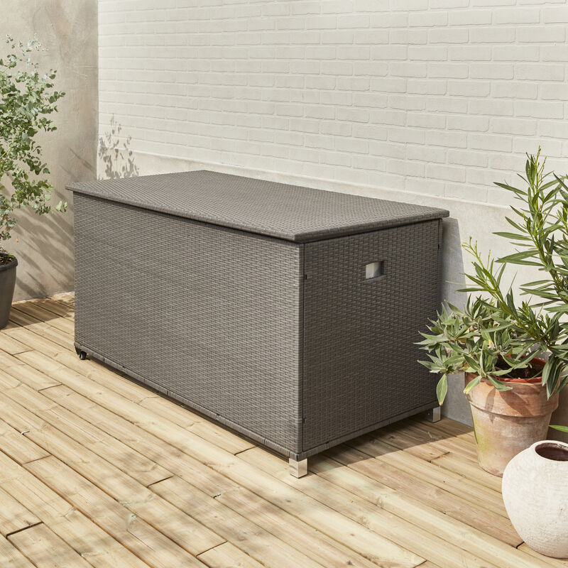 ALICE'S GARDEN Arcón de jardín jardin ratan sintetico, resina trenzada - 170x86x82cm ALICE'S GARDEN Arcón de jardín jardin ratan sintetico, resina trenzada - 170x86x82cm