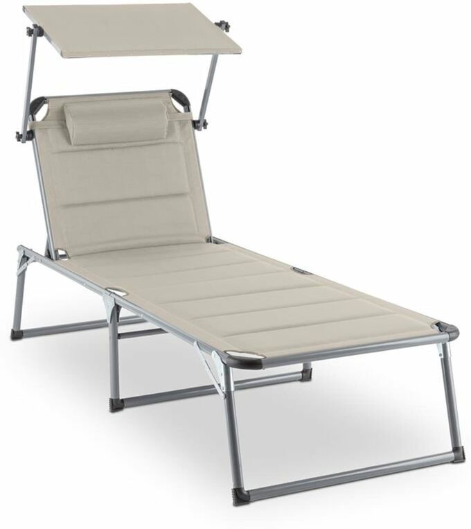 BLUMFELDT Amalfi Creamy Beige Tumbona 70x37x200 cm Parasol beige - Blumfeldt BLUMFELDT Amalfi Creamy Beige Tumbona 70x37x200 cm Parasol beige - Blumfeldt