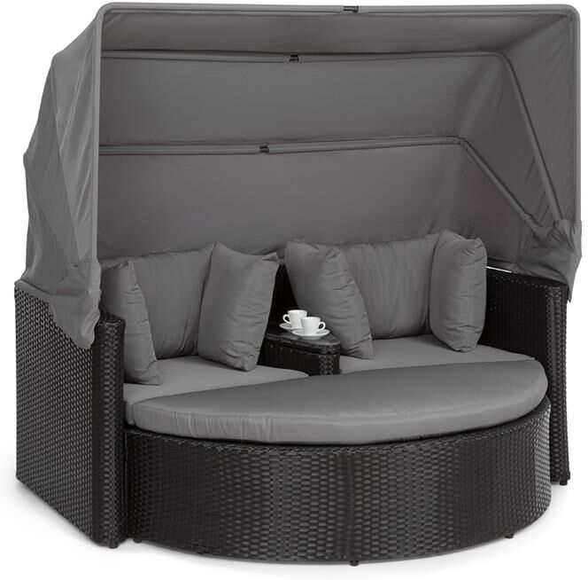 BLUMFELDT Heartland Sofá lounge de 2 plazas con mesa taburete sombrilla de color BLUMFELDT Heartland Sofá lounge de 2 plazas con mesa taburete sombrilla de color