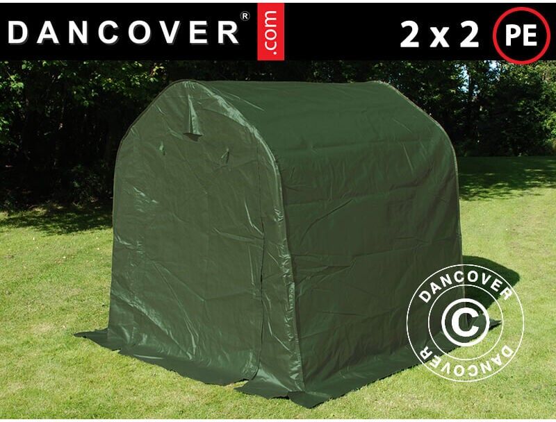 DANCOVER Carpa de almacenamiento PRO 2x2x2m PE, Verde DANCOVER Carpa de almacenamiento PRO 2x2x2m PE, Verde