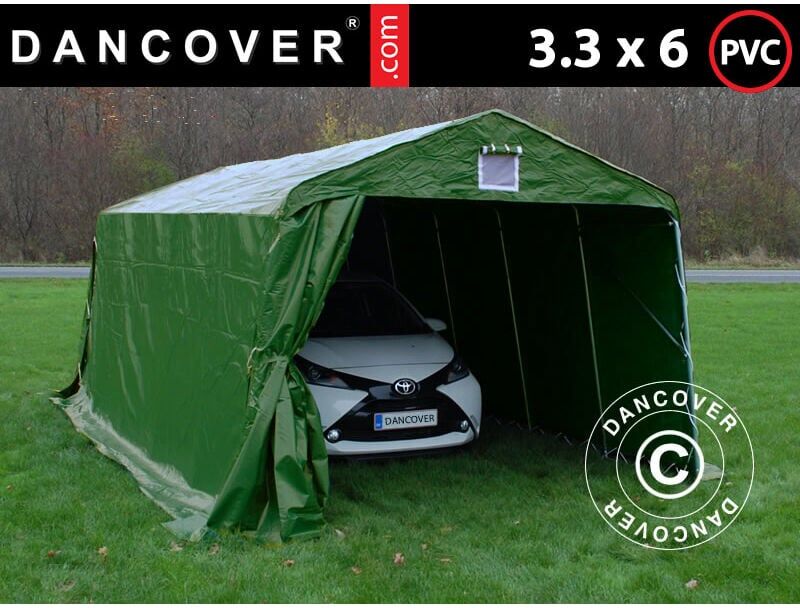 Dancover - Carpa garaje PRO 3,3x6x2,4m PVC, Verde Dancover - Carpa garaje PRO 3,3x6x2,4m PVC, Verde