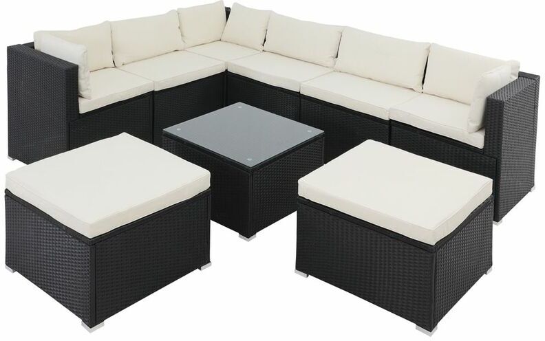 Casaria Conjunto de jardín XL de poliratán 26 piezas lounge juego de Casaria Conjunto de jardín XL de poliratán 26 piezas lounge juego de