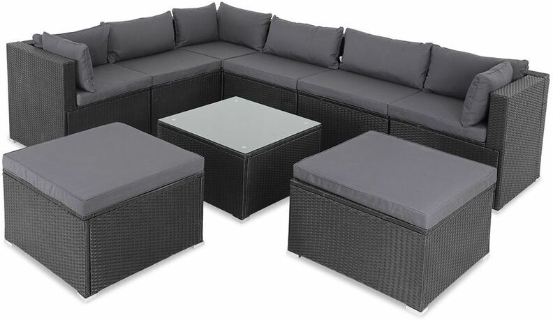 CASARIA Conjunto de jardín XL de poliratán 26 piezas lounge juego de muebles de CASARIA Conjunto de jardín XL de poliratán 26 piezas lounge juego de muebles de