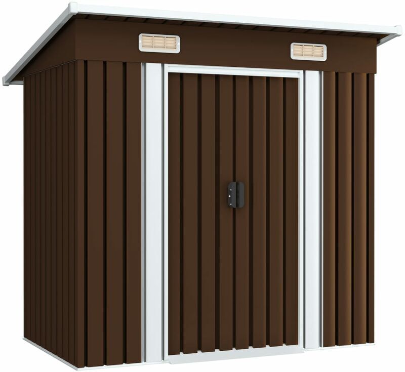 Youthup - Caseta de almacenamiento jardín acero marrón 194x121x181 cm Youthup - Caseta de almacenamiento jardín acero marrón 194x121x181 cm