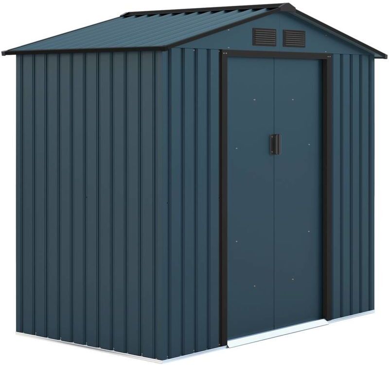 HABITAT ET JARDIN Caseta de jardín Kansas- 127 x 213 x 195 cm - Gris azulado HABITAT ET JARDIN Caseta de jardín Kansas- 127 x 213 x 195 cm - Gris azulado