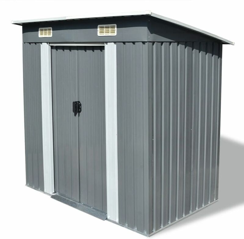Youthup - Caseta de jardín de metal gris Youthup - Caseta de jardín de metal gris