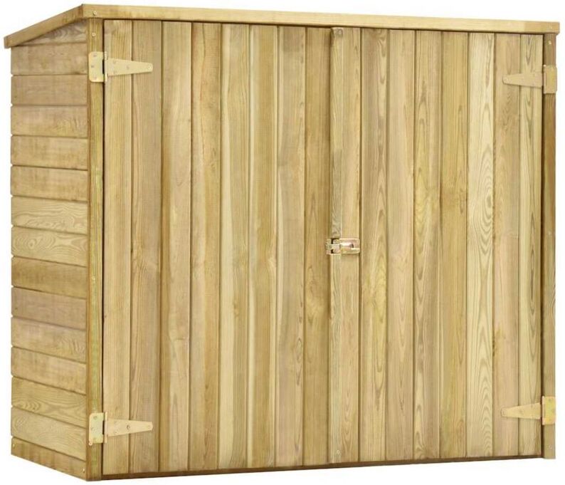 vidaXL Caseta herramientas jardín madera pino impregnada 135x60x123 cm vidaXL Caseta herramientas jardín madera pino impregnada 135x60x123 cm