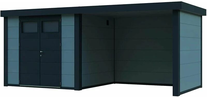 NOVO HABITAT Caseta Metalica Jardin Nh6 Con Terraza Gris - Novo Habitat NOVO HABITAT Caseta Metalica Jardin Nh6 Con Terraza Gris - Novo Habitat